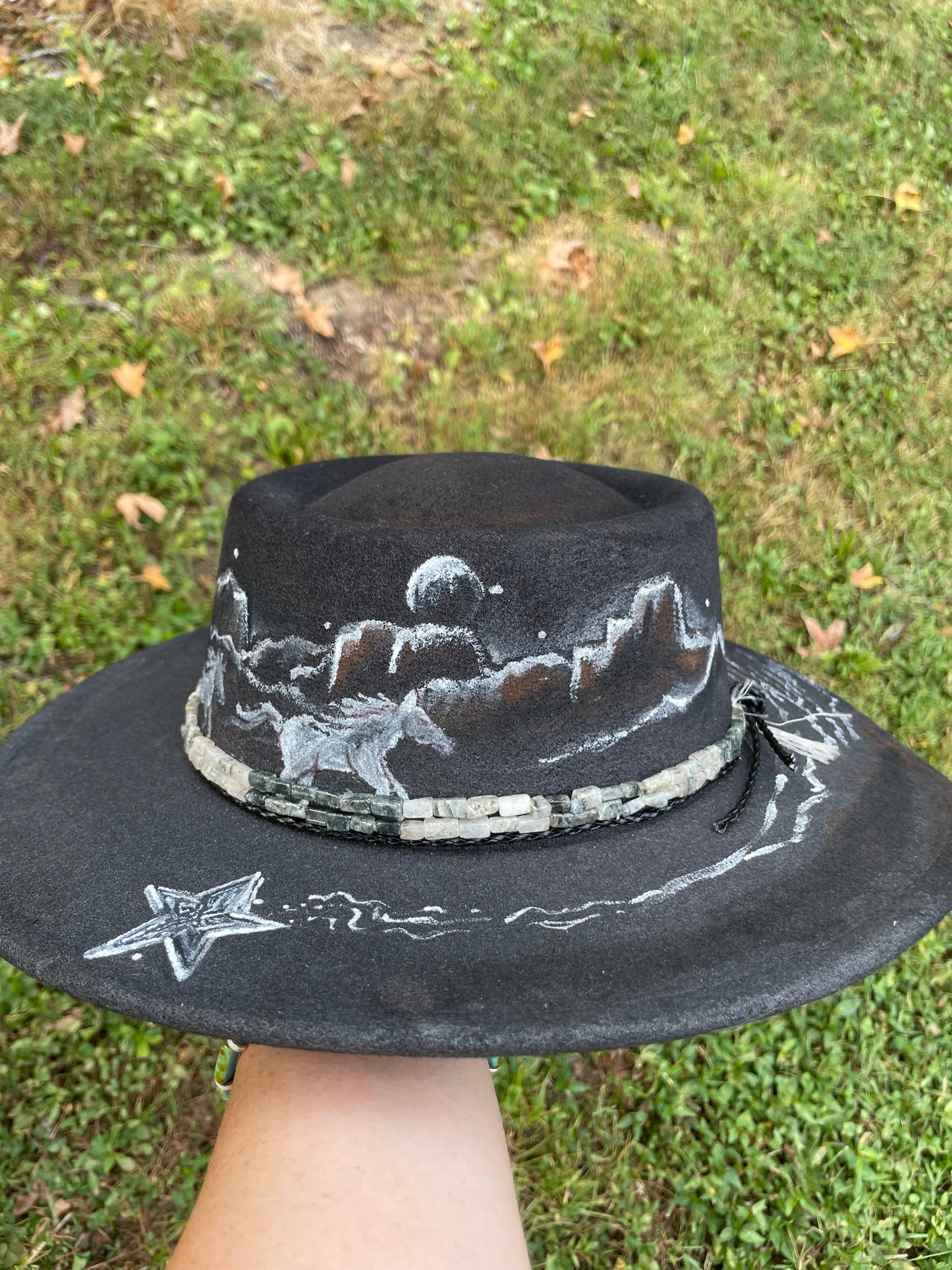 #75 “At Night We Ride” Custom Loralee Garton Hat