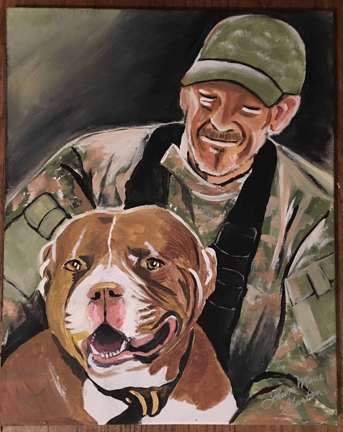 Custom Painted Pet Portrait on 8 in x 8 in Canvas
