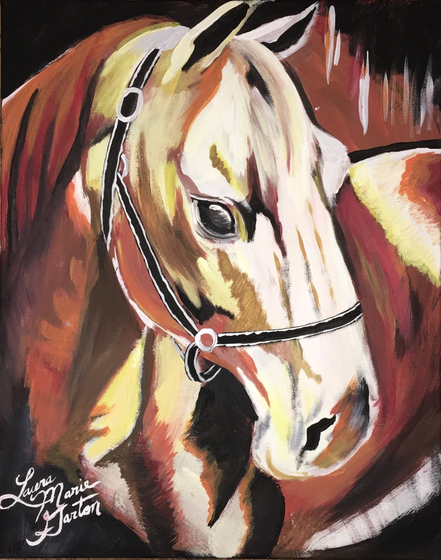 Custom Painted Pet Portrait on 8 in x 8 in Canvas