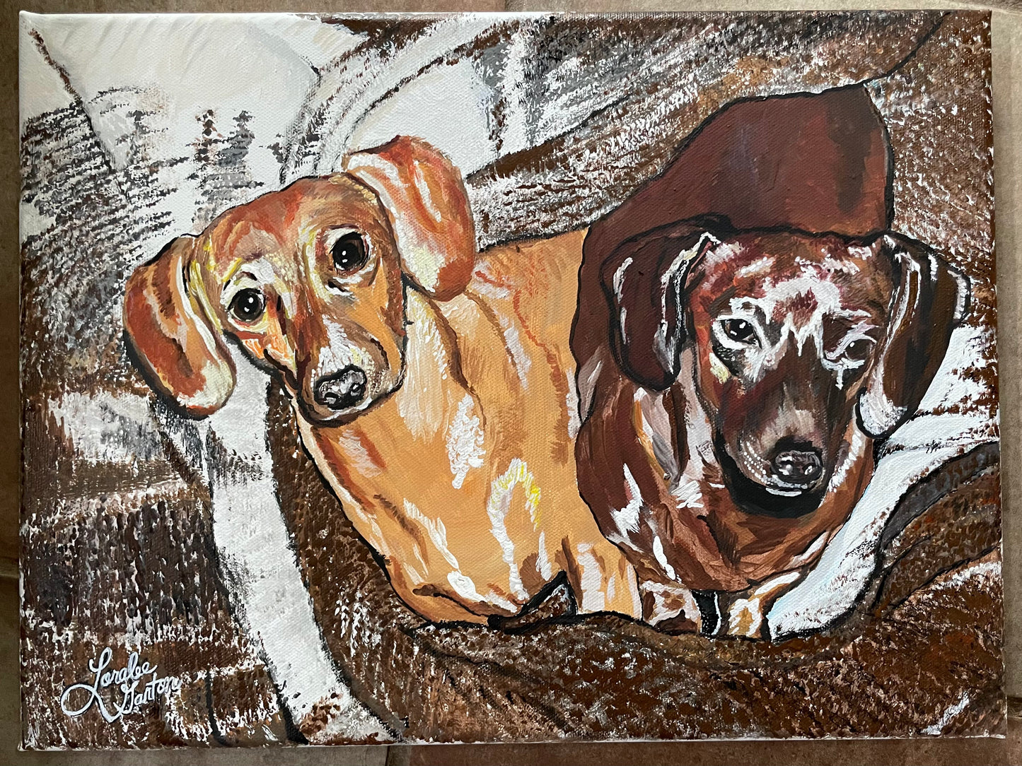 Custom Painted Pet Portrait on 8 in x 8 in Canvas