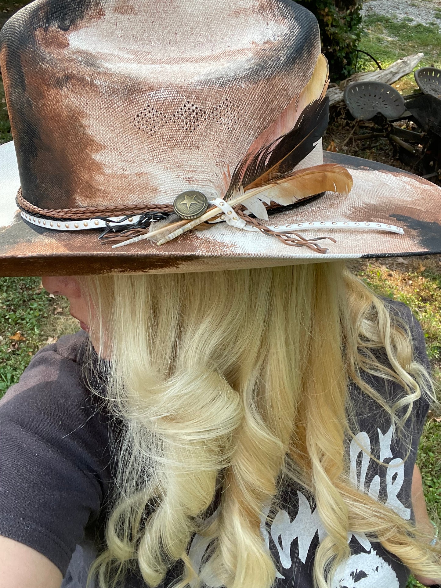 #76 “Cowhide” Custom Loralee Garton Hat