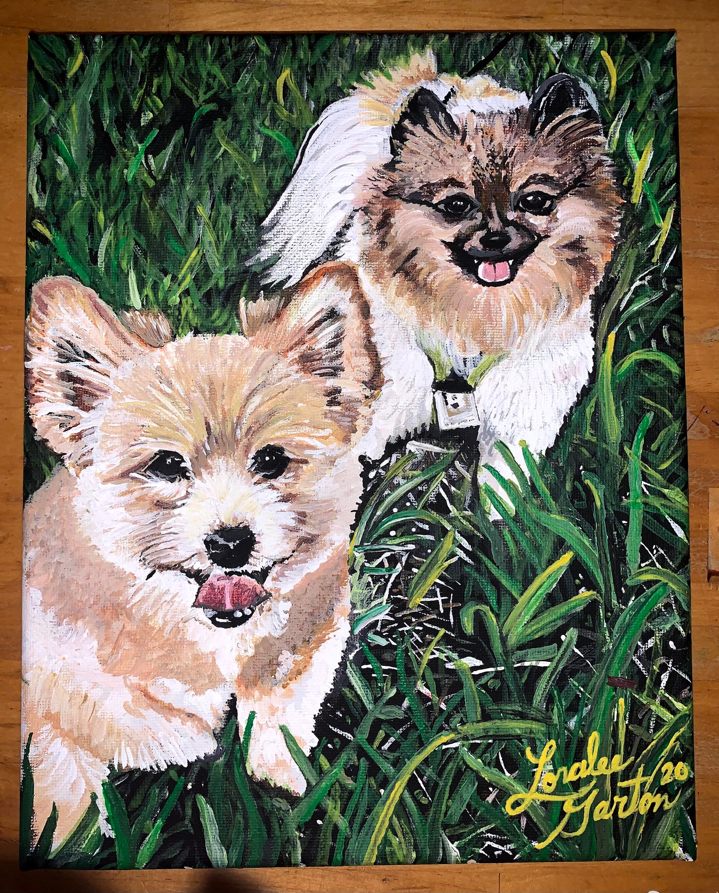Custom Painted Pet Portrait on 8 in x 8 in Canvas