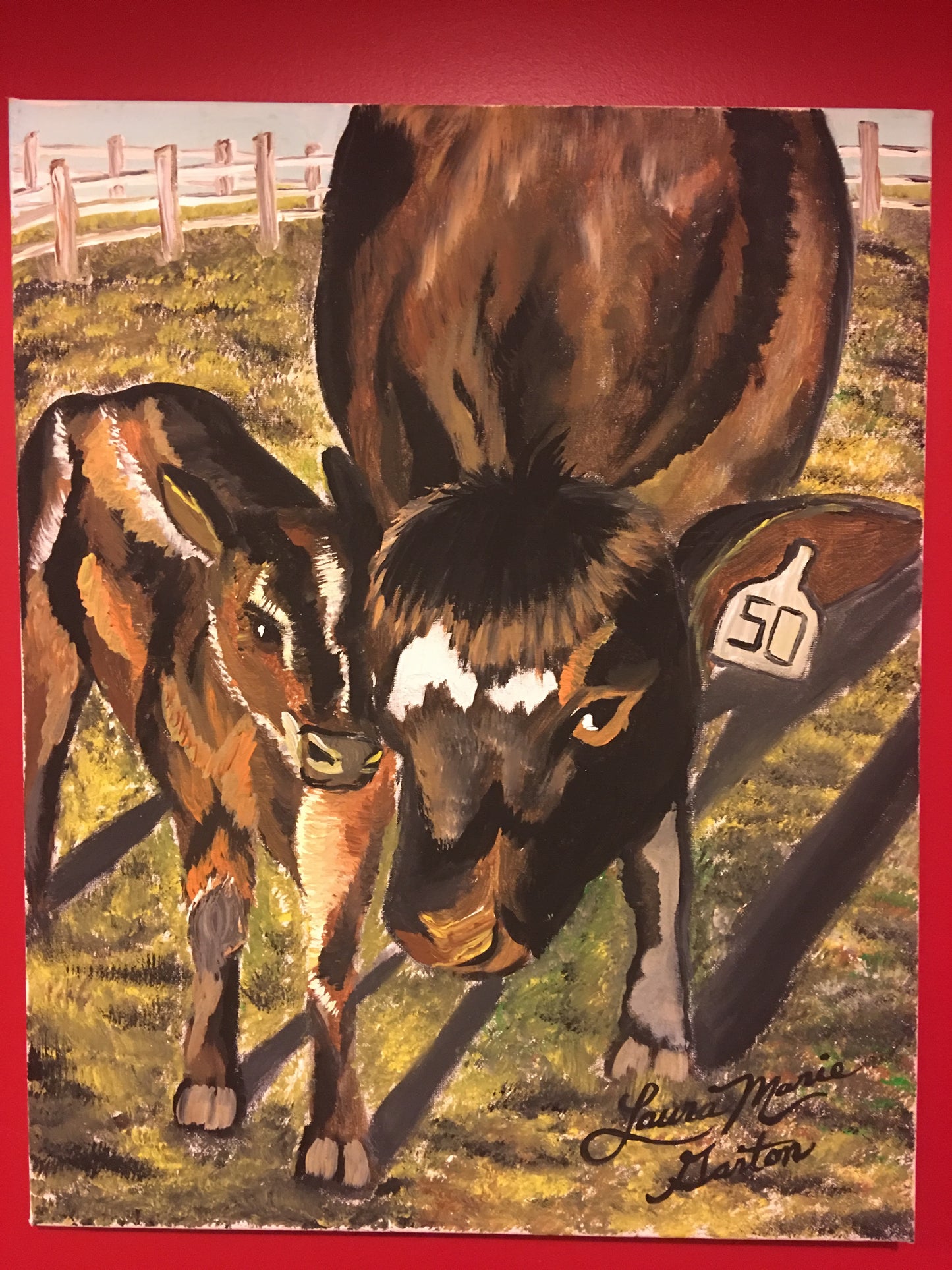 Custom Painted Pet Portrait on 8 in x 8 in Canvas