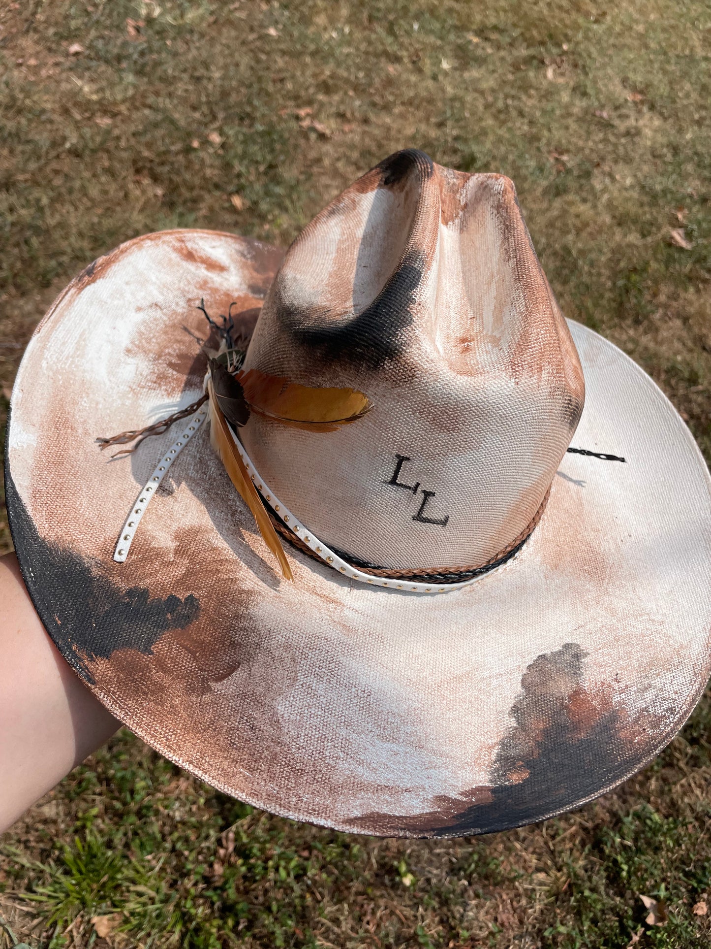 #76 “Cowhide” Custom Loralee Garton Hat