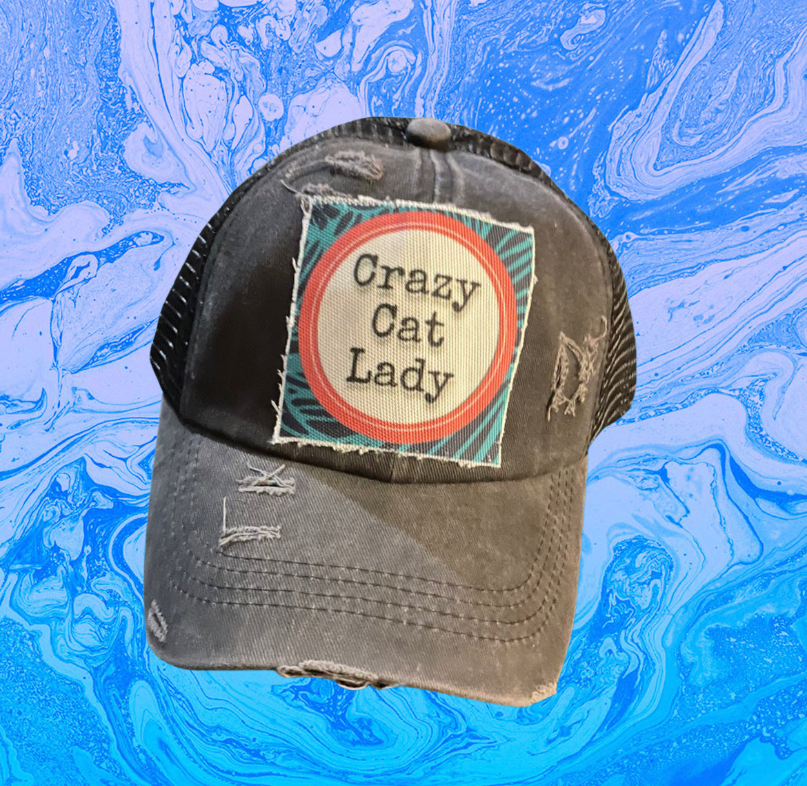 Crazy Cat Lady Ponytail Hat