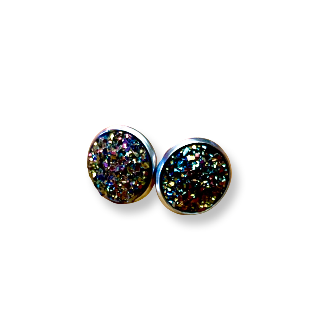 Brown Druzy Studs