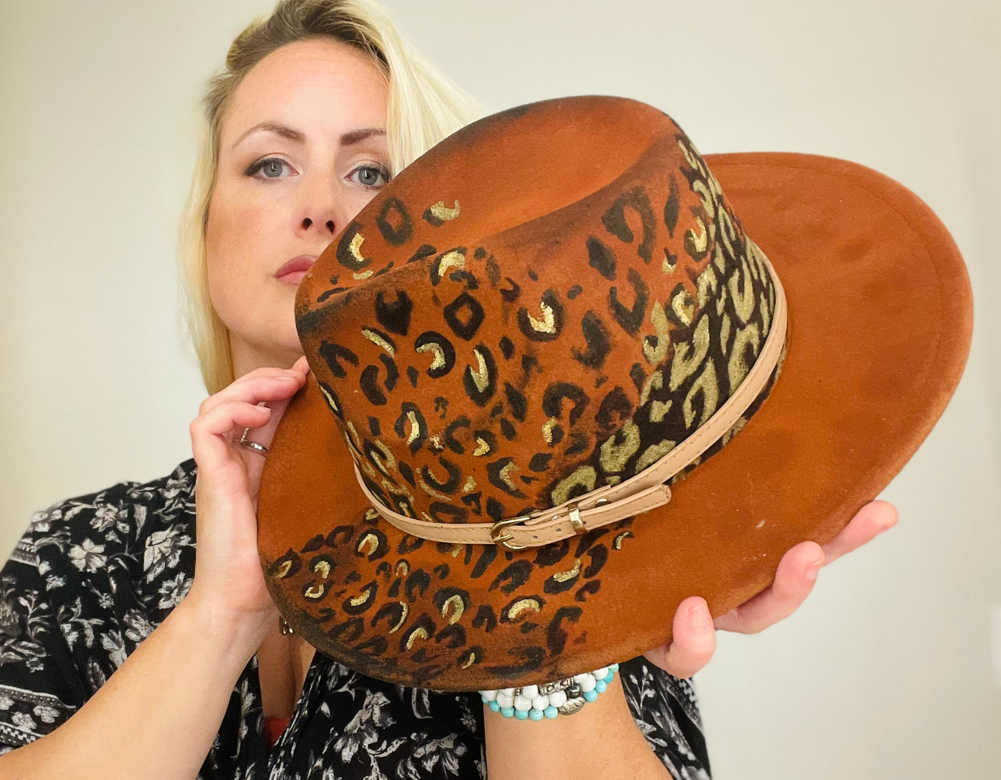 #49 Custom Loralee Garton Hat  "Leopard Obsession"