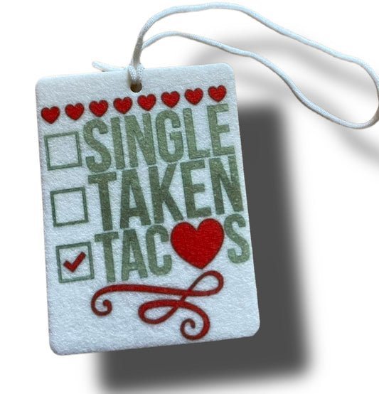 Valentines Tacos Airfreshener Add Your Own Scent
