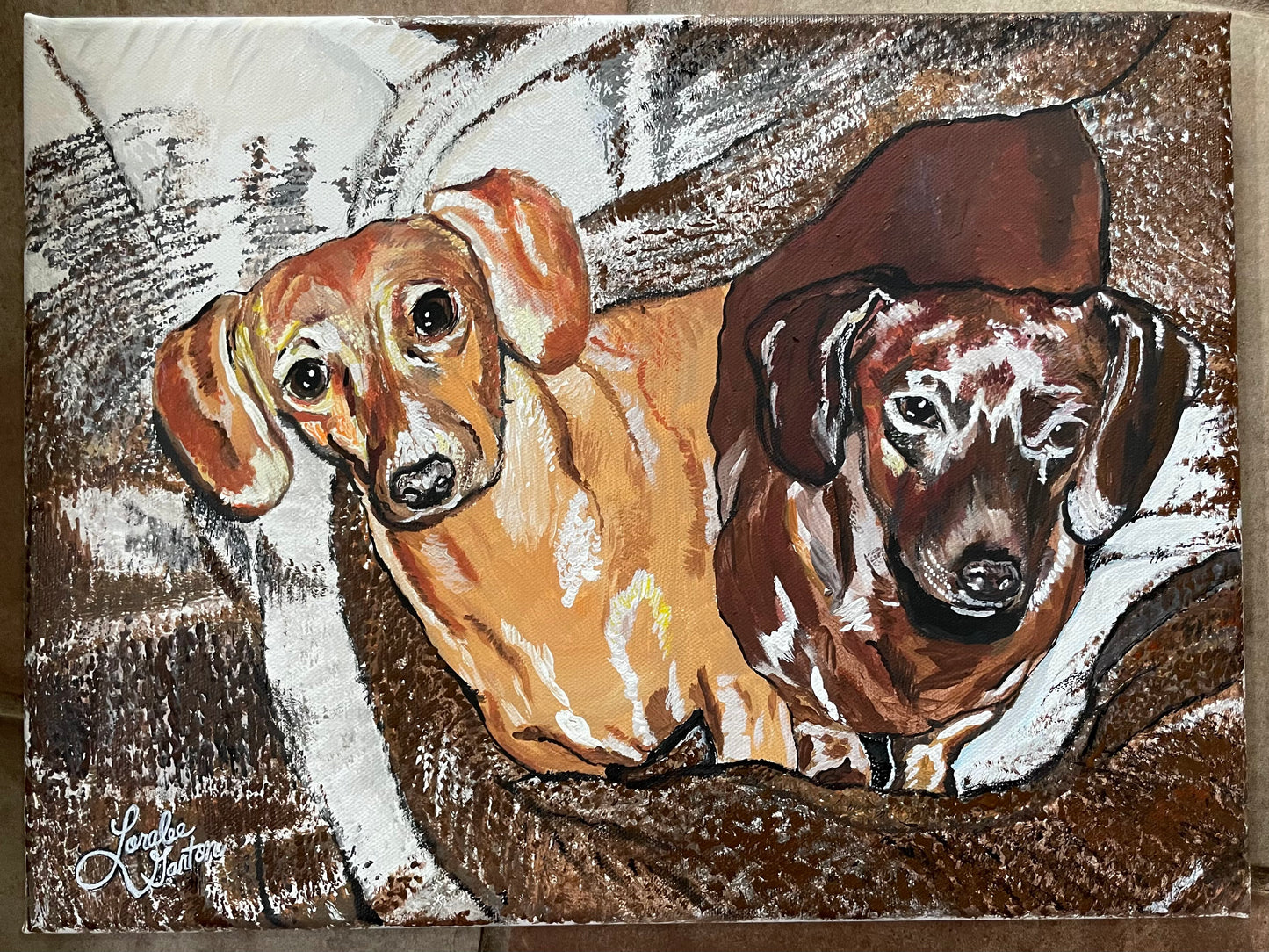 Custom Painted Pet Portrait on 8x8 Canvas
