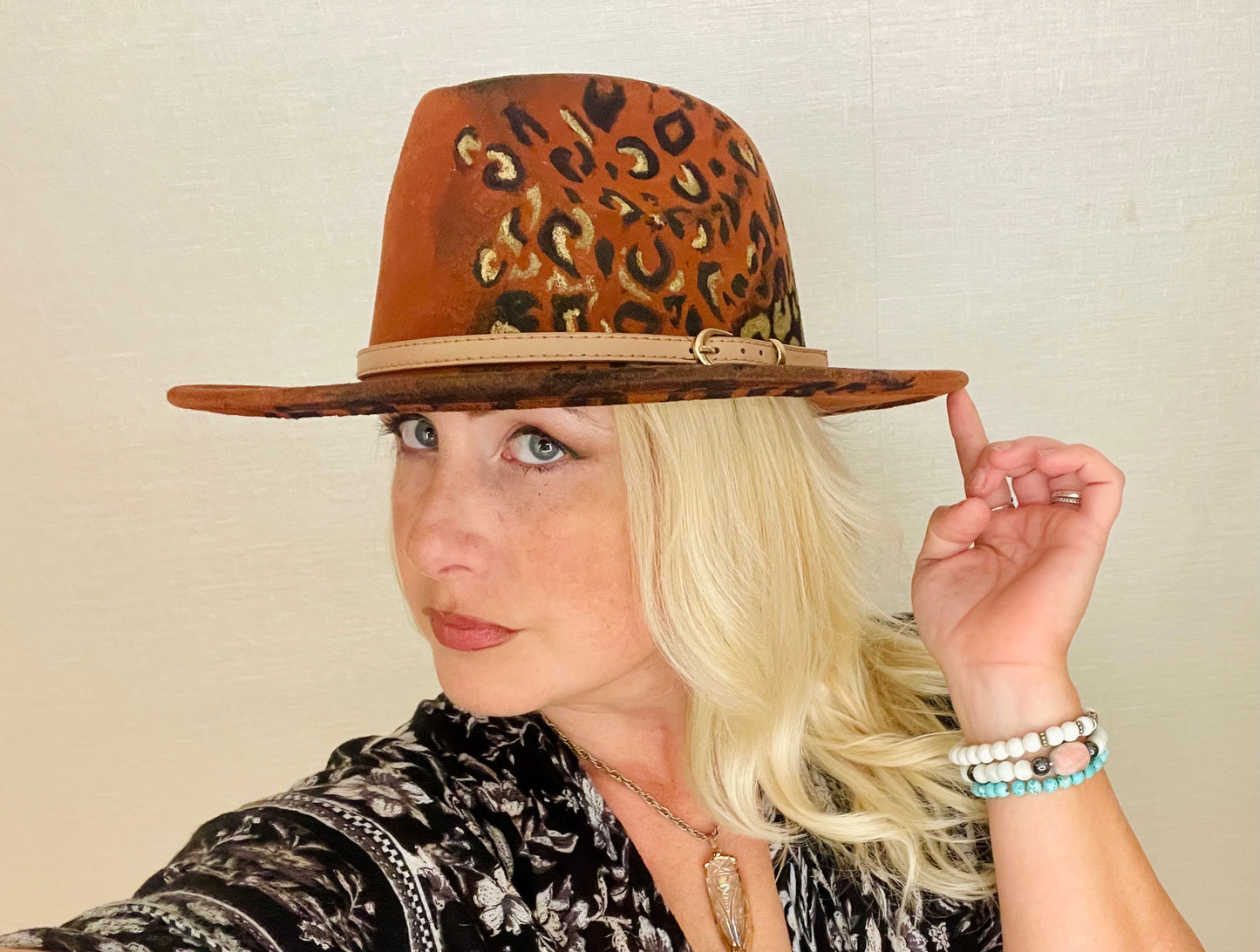 #49 Custom Loralee Garton Hat  "Leopard Obsession"