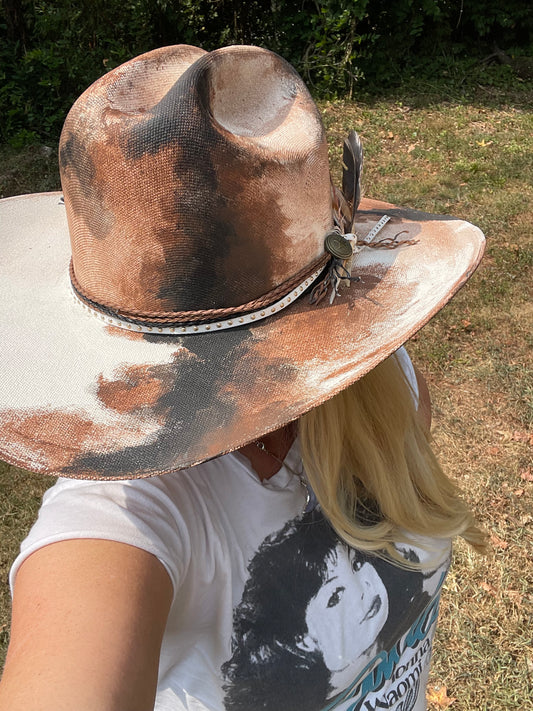#76 “Cowhide” Custom Loralee Garton Hat