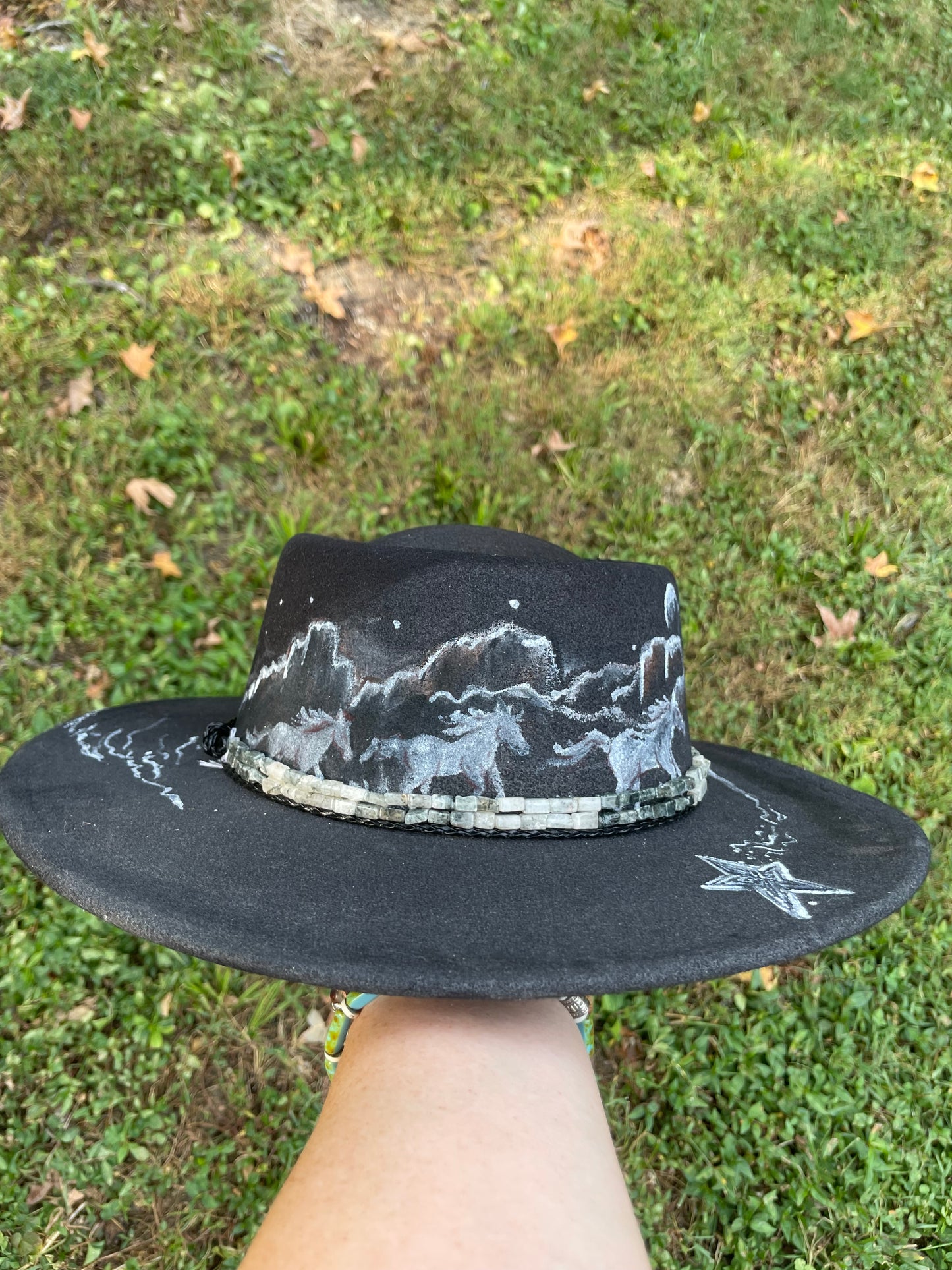 #75 “At Night We Ride” Custom Loralee Garton Hat