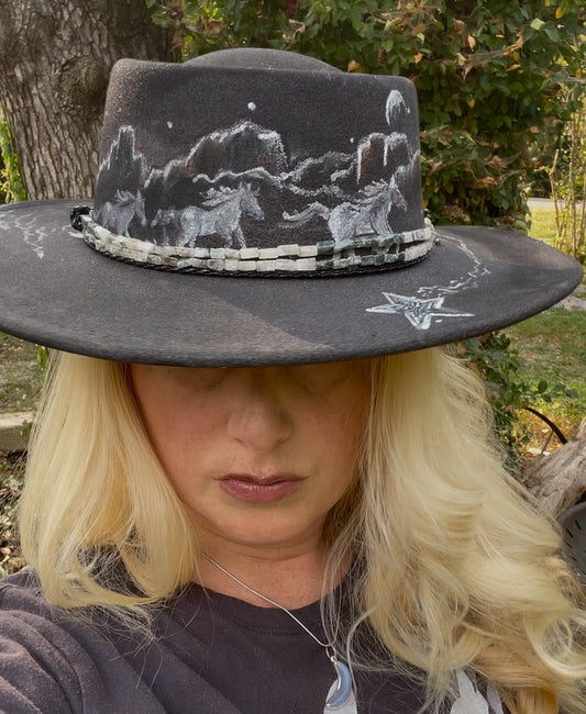 #75 “At Night We Ride” Custom Loralee Garton Hat