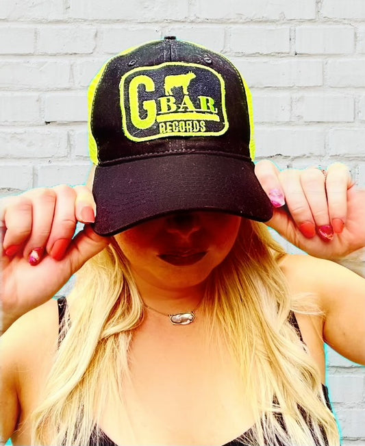 GBar Records Hat Neon Green.