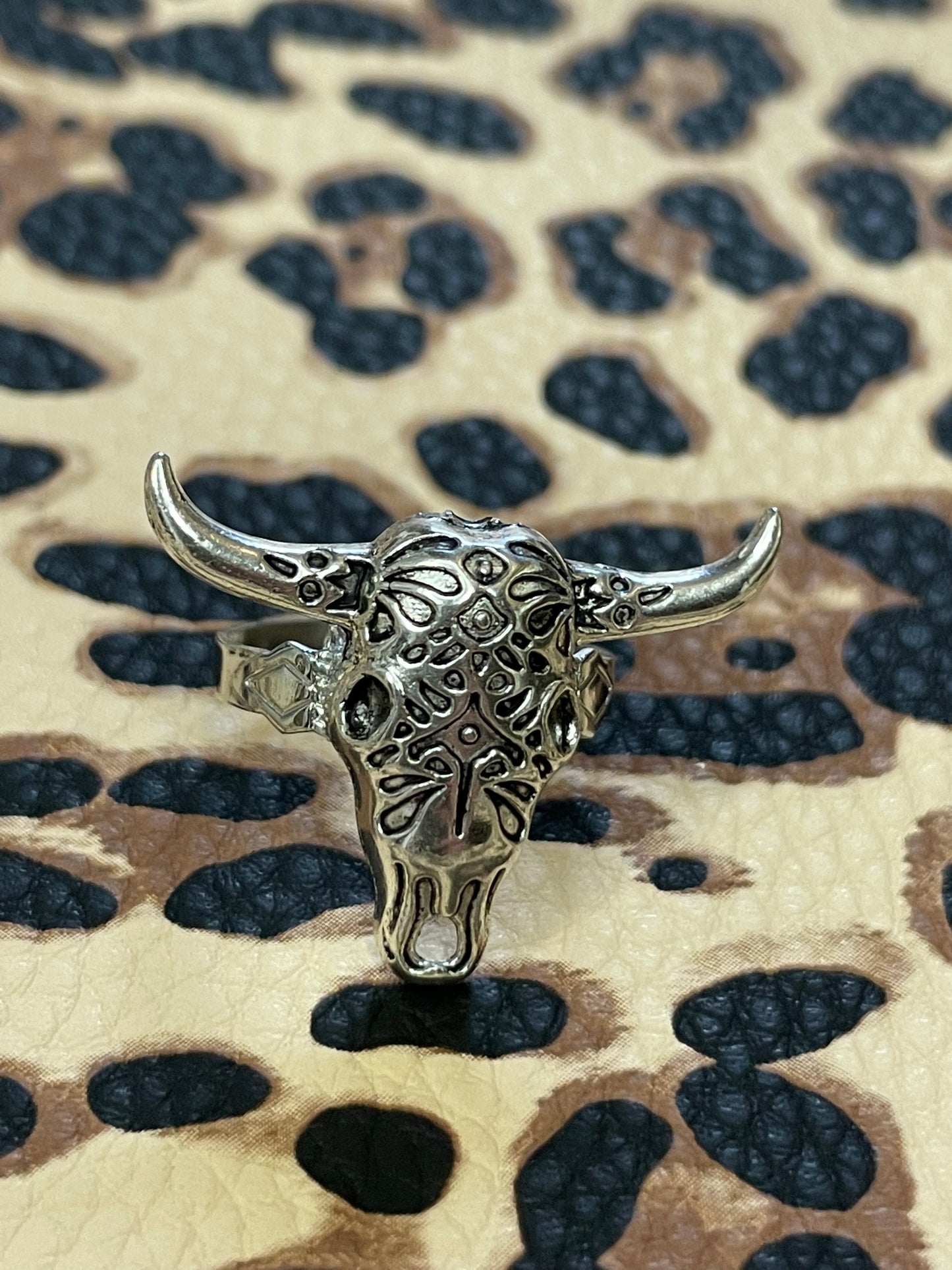 Bull Skull adjustable ring