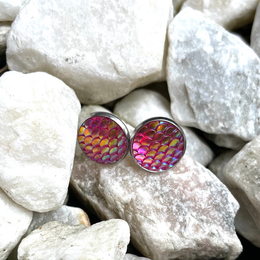 Pink Mermaid Studs