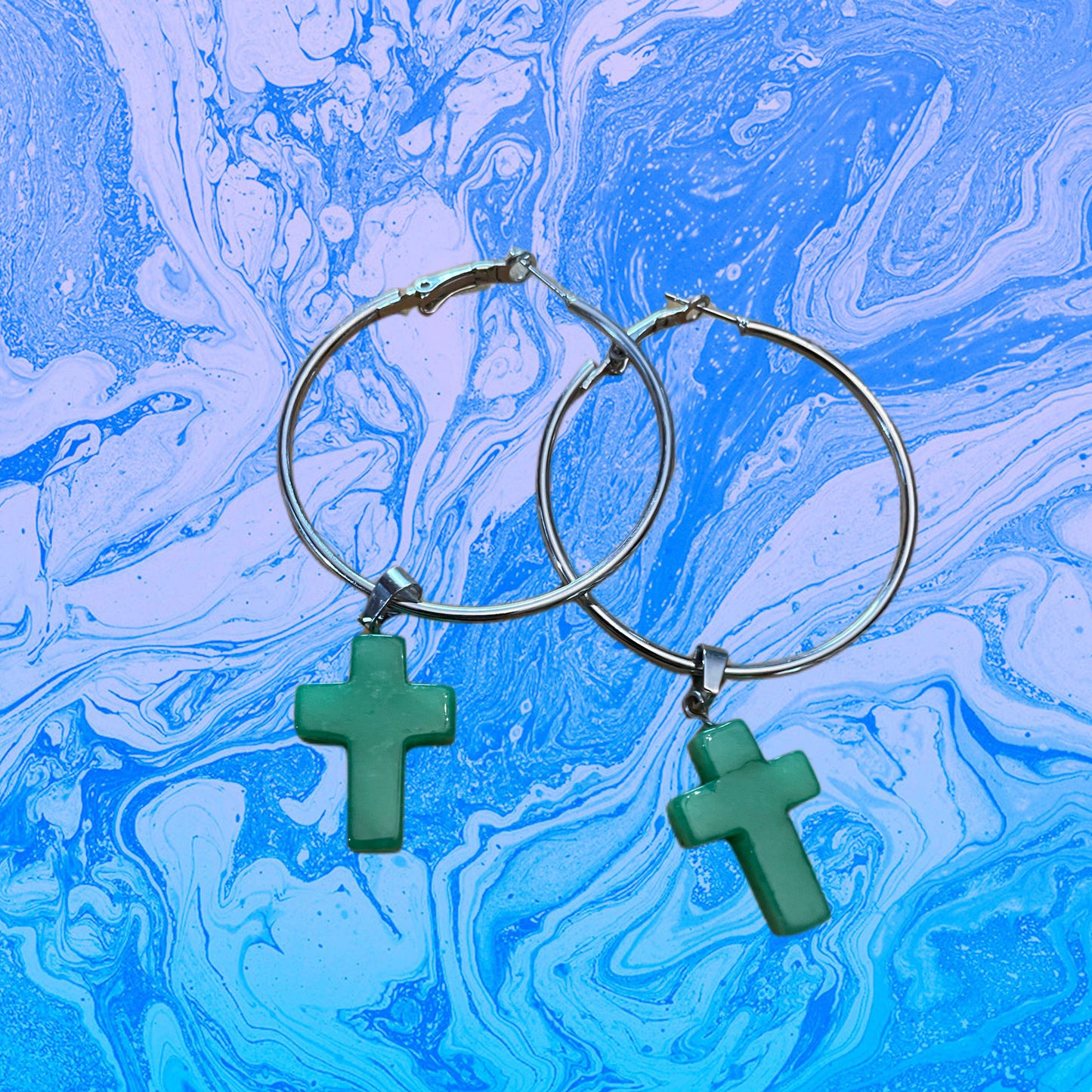 Cross Hoop Earrings