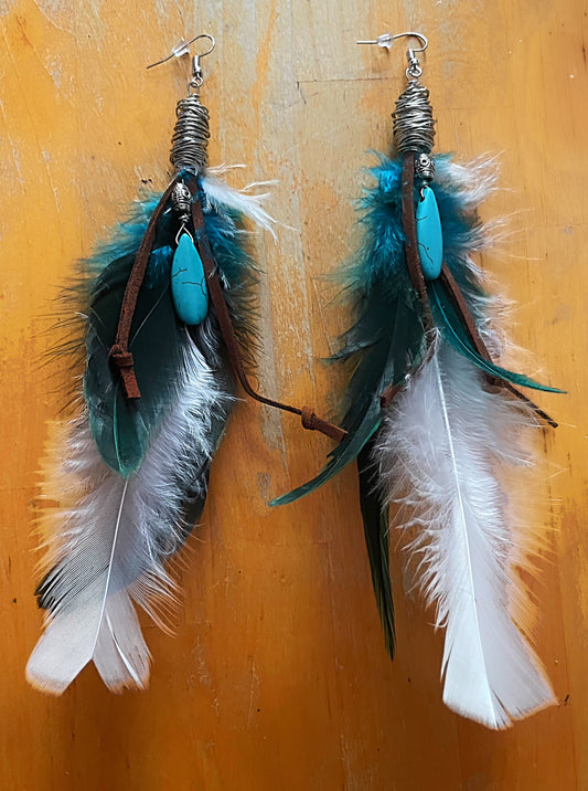 Aztec Feather Earrings