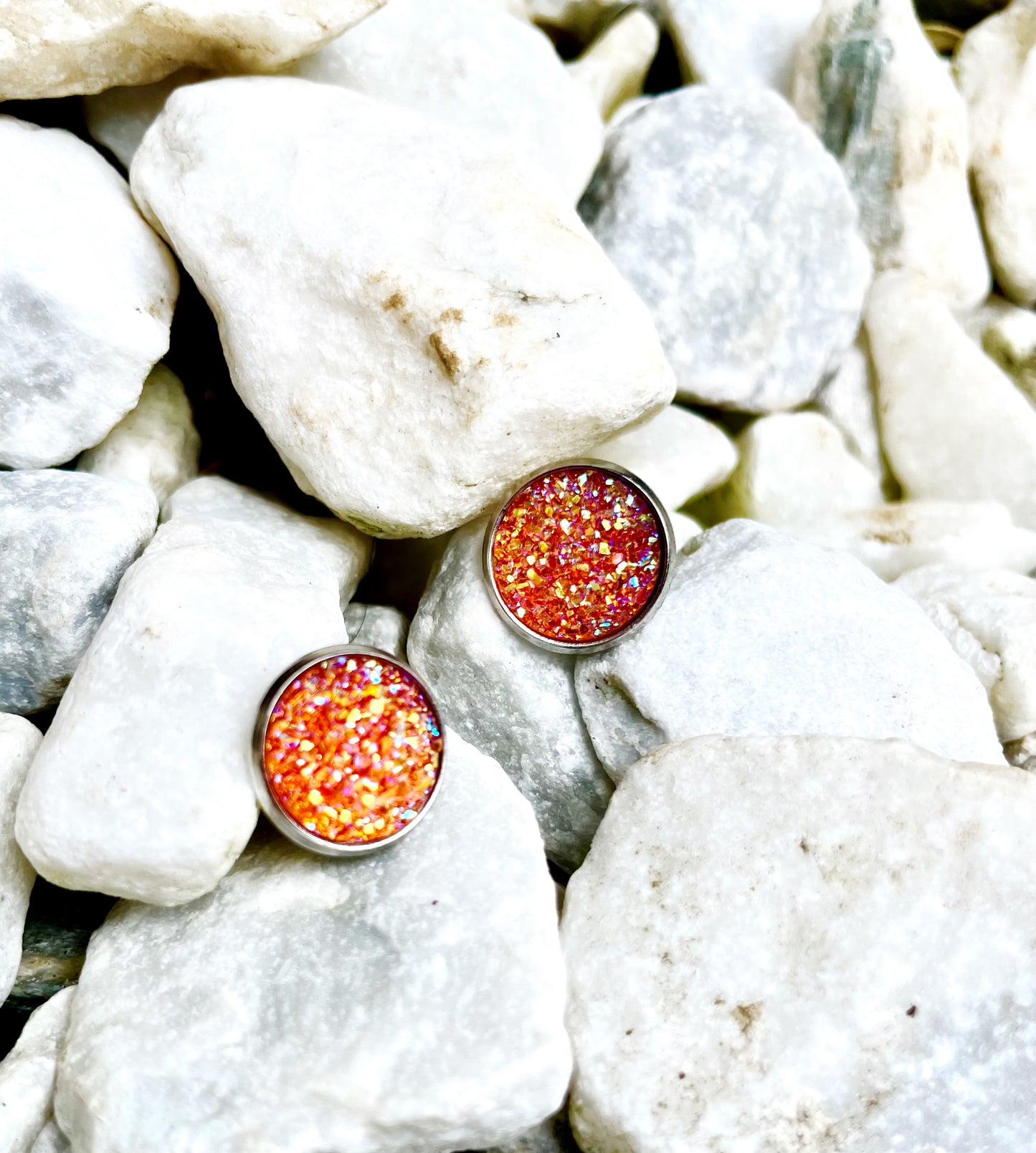 Peachy Mama Druzy Studs