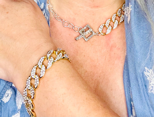 Glitzin Chunky Chain Set Bracelet and Necklace