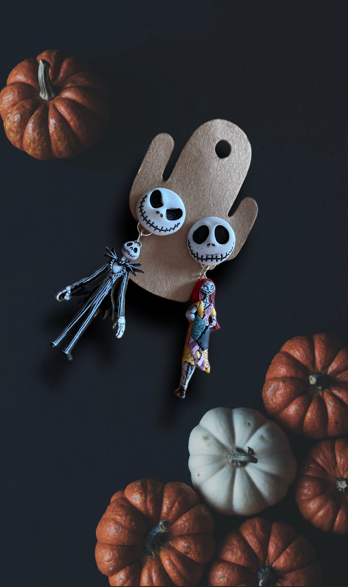 Nightmare Before Christmas Dangle Character Mismatch Earrings.