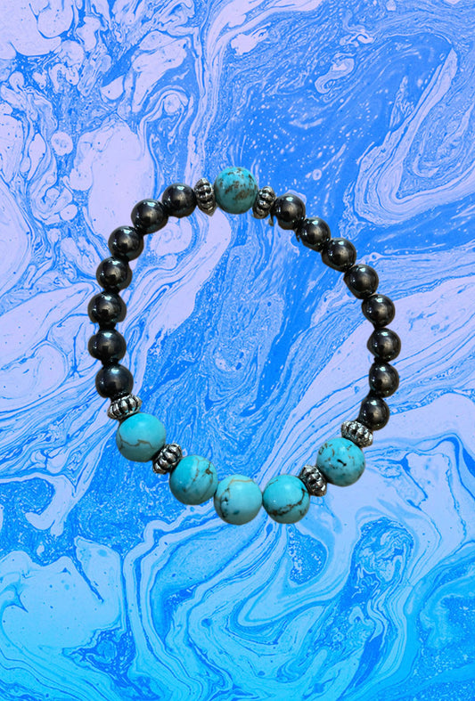 Hematite Turquoise Bracelet