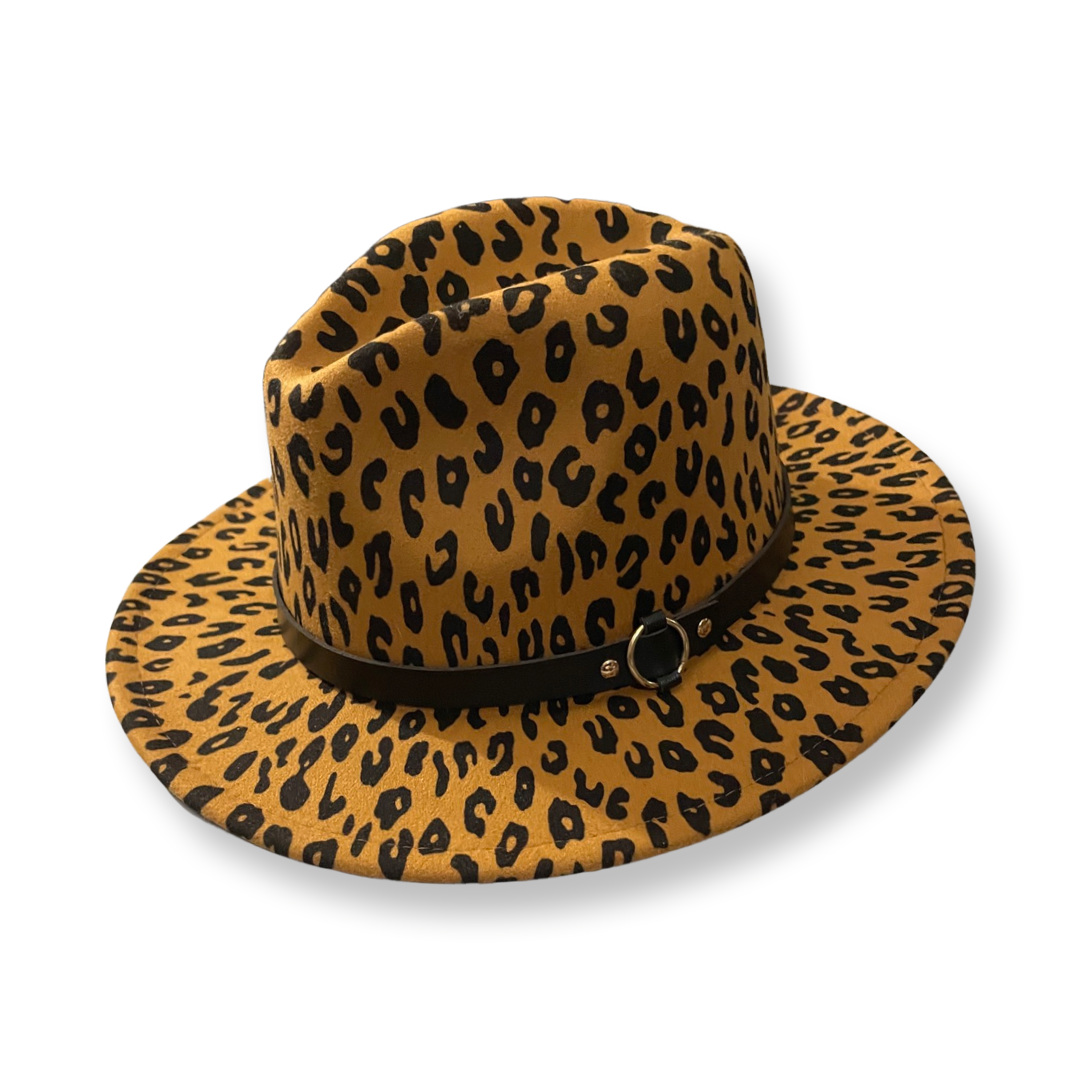 Leopard Print Tan Boho Hat