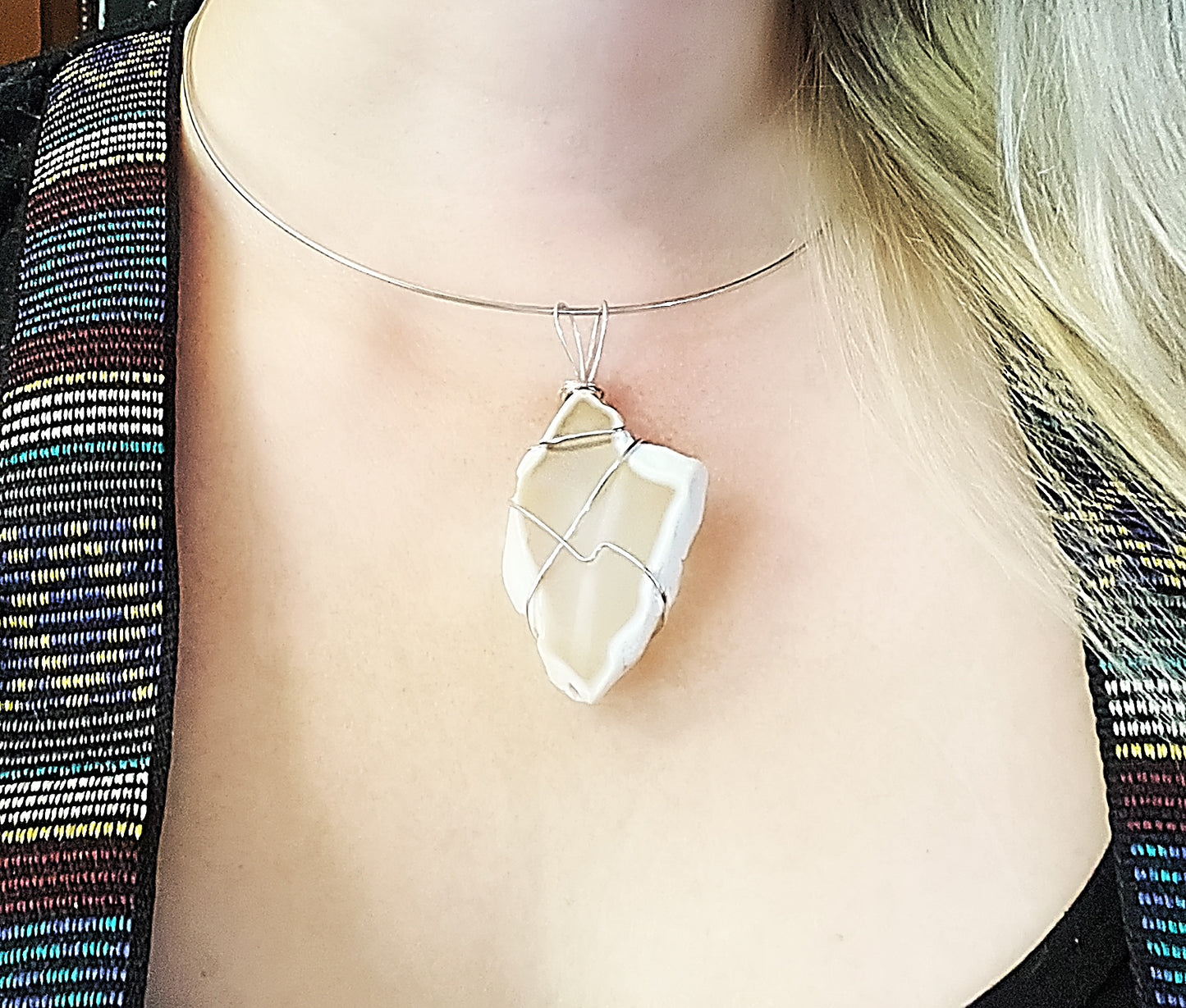 Wrapped Stone Agate Necklace