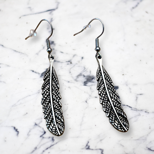 Feather Drop Earrings