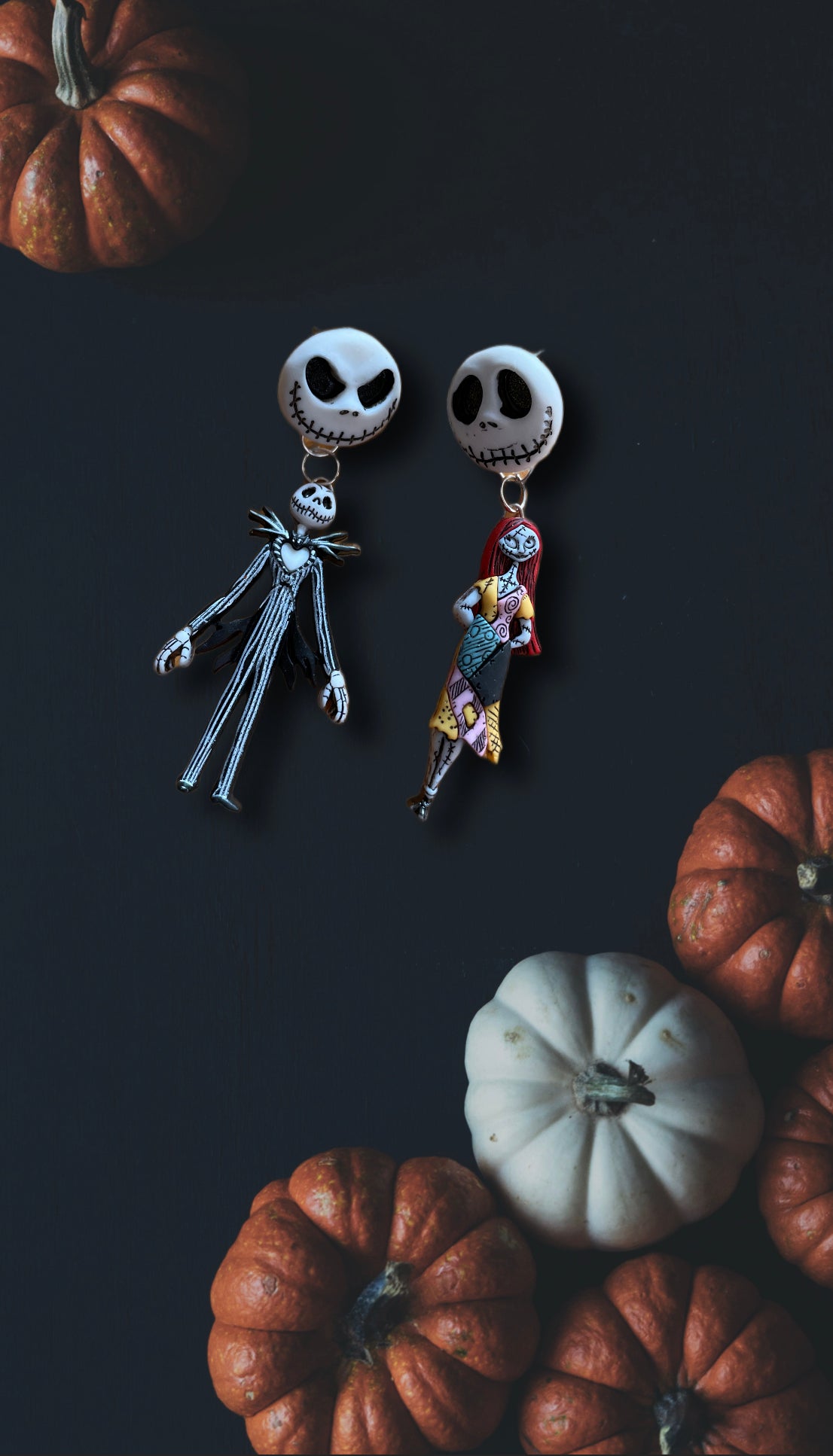 Nightmare Before Christmas Dangle Character Mismatch Earrings.