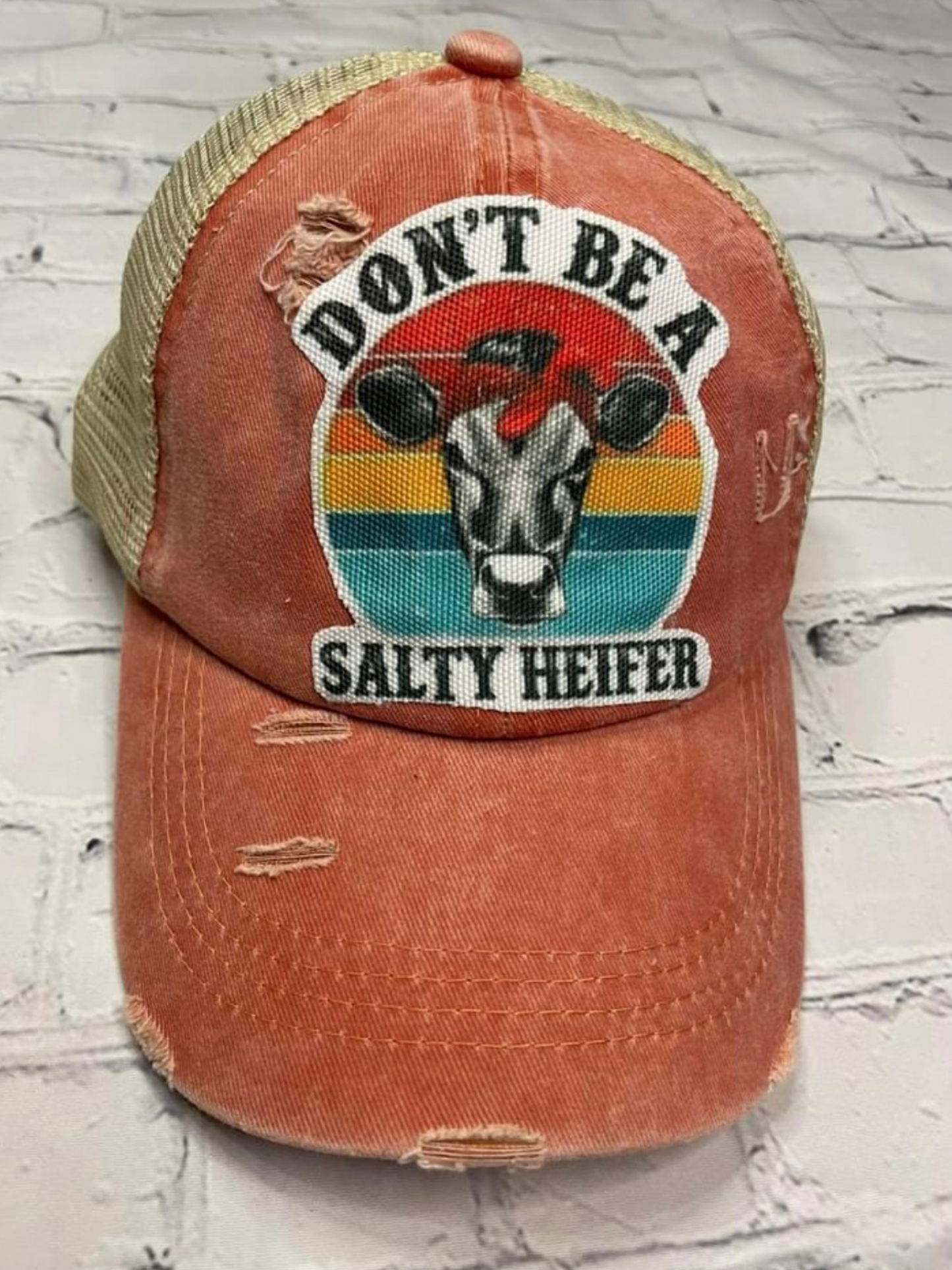 Salty Heifer Ponytail Hat